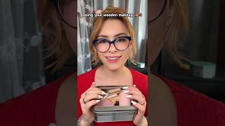 ASMR Doing Your WOODEN Makeup 💄🪵 shorts asmrmakeup asmr shortvideo shortsviral shortsfeed [upl. by Nylakcaj]