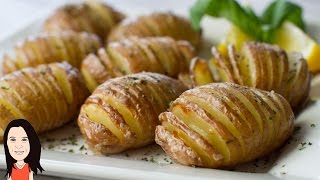 Baked Garlic Hasselback Potatoes  NO OIL RECIPE [upl. by Aneeg]