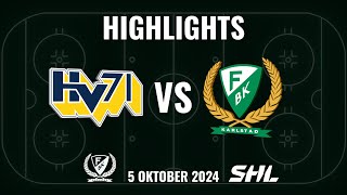 Highlights från HV71  Färjestad SHL OMGÅNG 7 [upl. by Yuzik]