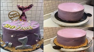 A mermaids and water bodies theme eggless fruit cake  homemadecake  cakedecorating [upl. by Leiuqeze]