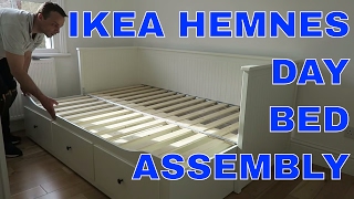 IKEA HEMNES Daybed frame with 3 drawers assembly [upl. by Ailama518]