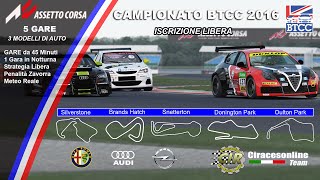 ASSETTO CORSA PC  CAMPIONATO BTCC 2016 Gara 25 BRANDS HATCH [upl. by Aig]