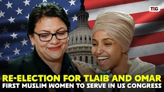 First Muslim Congresswomen Tlaib Omar Reelected Amid ProIsrael Opposition [upl. by Atela]