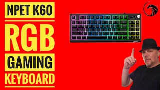 NPET K60 RGB backlit Gaming Keyboard 89 Keys Dedicated Volume Knob for under 20 [upl. by Reinald]