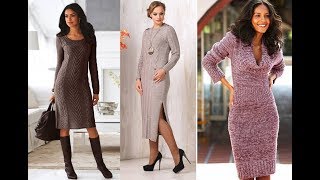 Платья Вязанные Спицами  2020  Knitted Knitted Dresses  Gestrickte Strickkleider [upl. by Ventura288]