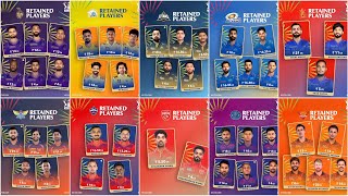 IPL Teams Retained Players  KKR CSK RCB MI Retained Player Full List [upl. by Paolo289]