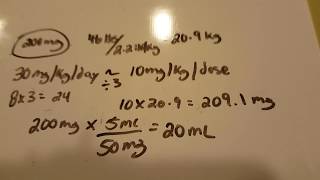 How to solve Pediatric Dosage Calculation Problems  Flagyl 200 mg PO q8h 5 year old 46 lbs [upl. by Amehsat937]