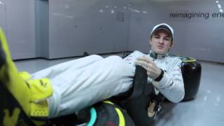 MercedesBenz TV Nico Rosberg explains the drivers seat in the Silver Arrow [upl. by Einna]