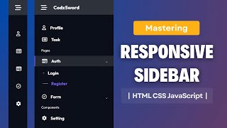 How To Create Sidebar Using HTML CSS And JavaScript  Sidebar HTML CSS JS [upl. by Romie]