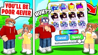 Rich Guy HATED Poor Sister We Made Her RICH Roblox Pet Simulator X [upl. by Atinwahs]