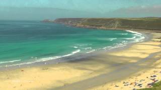 Spectacular View of Sennen Cove Beach in Cornwall  Relaxing Video and Sounds of The Ocean [upl. by Imalda421]