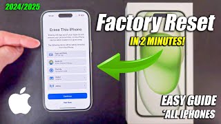 How to DELETE ALL YOUR PERSONAL DATA ON IPHONE 15 In UNDER 2 MINUTES  READY TO SELL [upl. by Lucita]