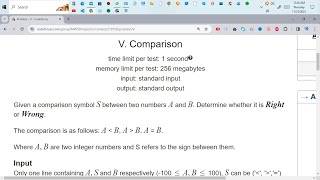 Codeforces  sheet 1 problem V  Comparison  Problem Solving [upl. by Rehpotsirhcnhoj]