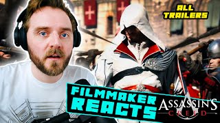 FILMMAKER REACTS ASSASSINS CREED ALL CINEMATIC TRAILERS  FIRST TIME WATCHING [upl. by Anawek]