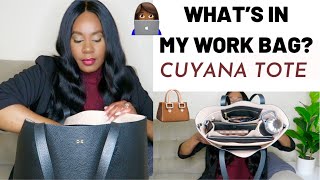 What’s In My Workbag 2022  Cuyana Classic Structured Leather Tote amp Tote Organization Insert [upl. by Agace]