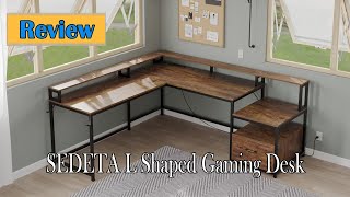 SEDETA L Shaped Gaming Desk Review  Is This The BEST LShaped Desk On The Market [upl. by Nahsyar]