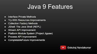 Java 9 features Java [upl. by Mercola376]