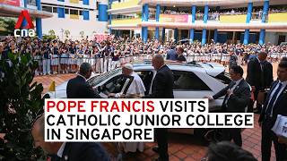 Pope Francis visits Catholic Junior College in Singapore attends interfaith dialogue [upl. by Nowujalo676]