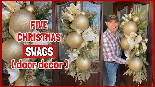 5 Christmas DIY Swags  How To Make Christmas Door Decorations  Ramon At Home [upl. by Otxis]