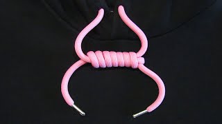 How to tie hoodie strings together for beginners Decorative hoodie knots diy tutorial [upl. by Devinne87]