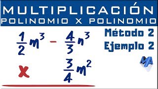 Multiplicación de monomio por polinomio  Método 2 ejemplo 2 [upl. by Anaujait]