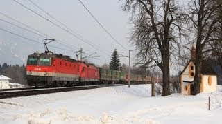 Bahnverkehr in Hagau  Brixlegg am 110212 Lokomotion Makros 1116 038 quotSiemensquot und mehr [upl. by Blanc171]