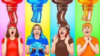 Gummy Food Real Food vs Chocolate Food Challenge  Funny Situations by Multi DO Challenge [upl. by Wylma]