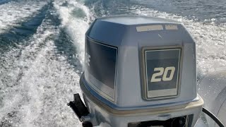 Evinrude 20HP modified to 25HP 2stroke 1985 after full service Boat Test [upl. by Linad576]