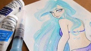 Elemental Ladies Series Water 2  Watercolor Speedpaint ♡ iiKiui [upl. by Zorina326]