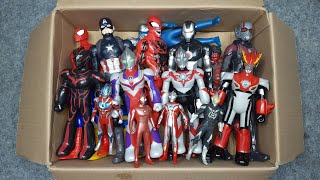 Unboxing Superhero Ultraman Toys Avengers Toys Ultraman Tiga Captain America Spiderman Ironman [upl. by Aleahpar]