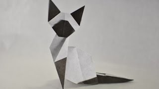 Origami easy Siamese Cat  Yakomoga Origami tutorial [upl. by Joshuah]