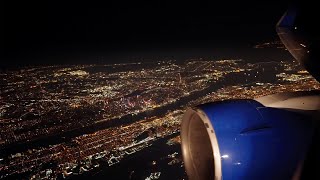 Manhattan At Night  Takeoff And Climb out of Newark Airport  United 767300 [upl. by Lait]