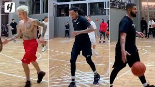 Drake Playing Pickup Games with Justin Bieber Quavo amp More in New York [upl. by Arreik]