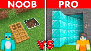 NOOB vs PRO MILO and CHIP SECRET DOOR BASE CHALLENGE in Minecraft [upl. by Ahsiemac]