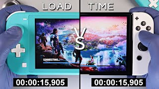 Fortnite Loading Times Comparison Nintendo Switch Lite vs OLED [upl. by Ioves534]