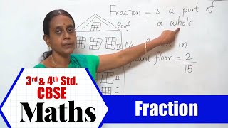 3rd amp 4th STD Maths  Fraction  CBSE Syllabus Mathematics [upl. by Carmita959]