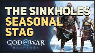 The Sinkholes Seasonal Stag Location God of War Ragnarok [upl. by Audette683]