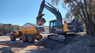 Undercutting The New Road And Parking Area To Put Stone [upl. by Aihsetan]