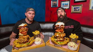 THAT UNBEATEN BURGER CHALLENGE WITH THAT SWEARY PERSONAL TRAINER GUYJAMES SMITH  BeardMeatsFood [upl. by Dressel]