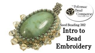 Intro to Bead Embroidery DIY Jewelry Making Tutorial by PotomacBeads [upl. by Tnelc]