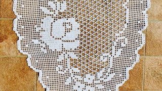 How to Make a Gorgeous Filet Crochet DoilyBeginnerFriendly Tutorialtablecloth runnerPart49 [upl. by Pepe]