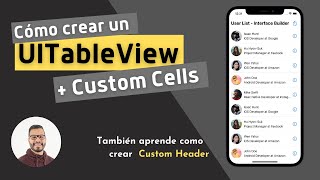 Cómo crear un TableView con Custom Cell Programático y IB en Swift Tutorial en Español [upl. by Millisent]