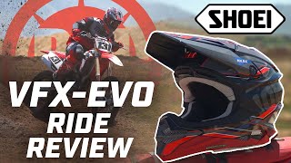 Shoei VFXEVO Motocross Helmet  Ride Review [upl. by Xavier42]