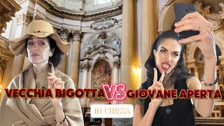 🤣vecchia bigotta vs giovane aperta in chiesa [upl. by Doti681]