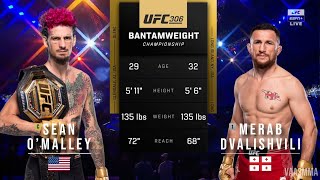 SEAN OMALLEY VS MERAB DVALISHVILI FULL FIGHT UFC 306 [upl. by Suiluj]