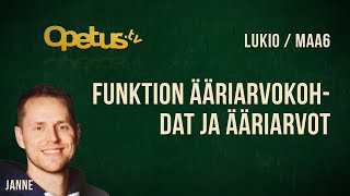 Funktion ääriarvokohdat ja ääriarvot [upl. by Thorr403]