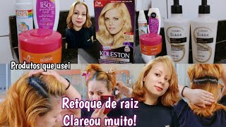 RETOQUE DE RAÍZ TINTA LOIRA QUE CLAREIA O CABELO não resseca da Koleston 120 ROTINA CAPILAR perfeita [upl. by Ahsema]