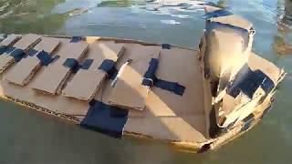 cardboard boat sinking and Timelapse [upl. by Anier]