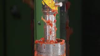 Tomatoes vs 150 ton hydraulic press🥱 hydraulicpress crushing satisfying viral [upl. by Nyletac478]