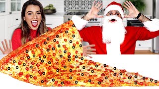 صنعت اكبر بيتزا في العااالم  واتحديت بابا نويل ياكلها معي  🍕 [upl. by Leeth817]